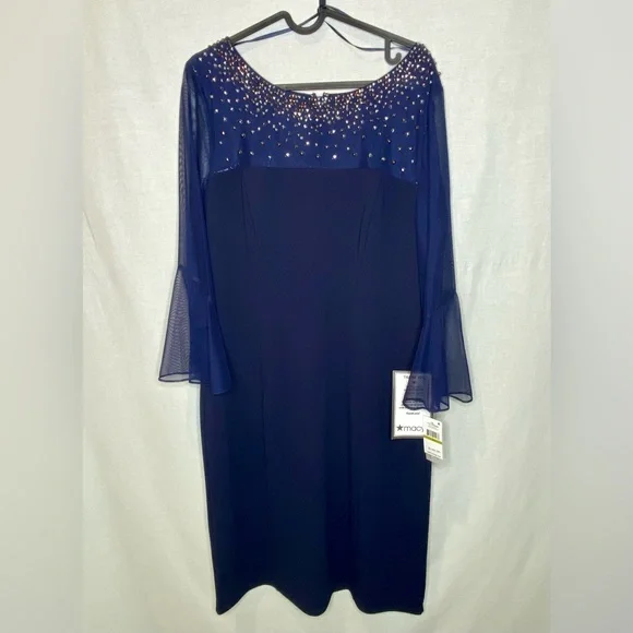 green emerald velvet dress Alex Evenings Cocktail Dress with Bell Sleeves 134183